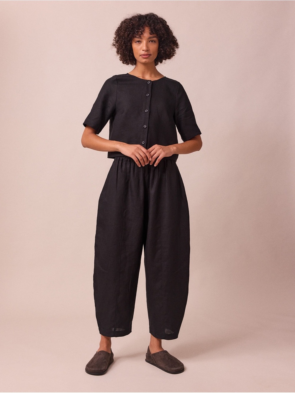 Beyond Nine Mabel Black Linen Trousers